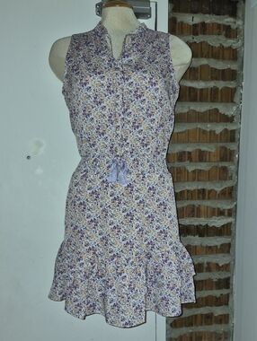 Saks Fifth Avenue Floral Ruffle Tassel Dress Size S Small
